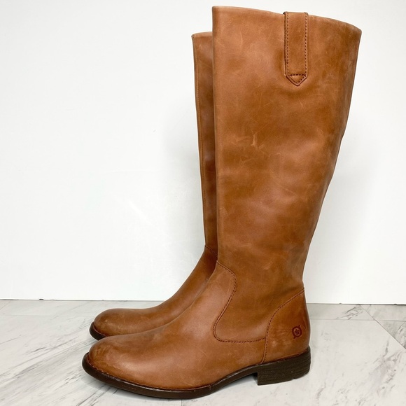 Born Shaunie Brown Leather Riding Boot 7 1/2 M - Picture 1 of 15